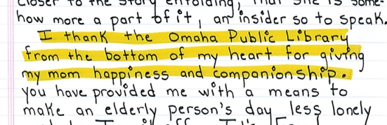 Omaha Public Library offers happiness and companionship